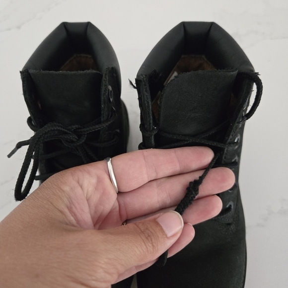 Timberland Toddler Premium 6" Black Leather Lace-Up Ankle Boots Hiking Combat 11 - Picture 8 of 8